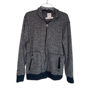 Sonoma Goods For Life Xl Gray Full-Zip Jacket With Ribbed Hem & Zippered Pockets